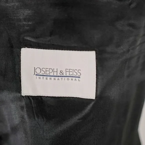 Joseph & Feiss International Thick Textured‎ Wool Black 44R Sport Coat 3 Button
